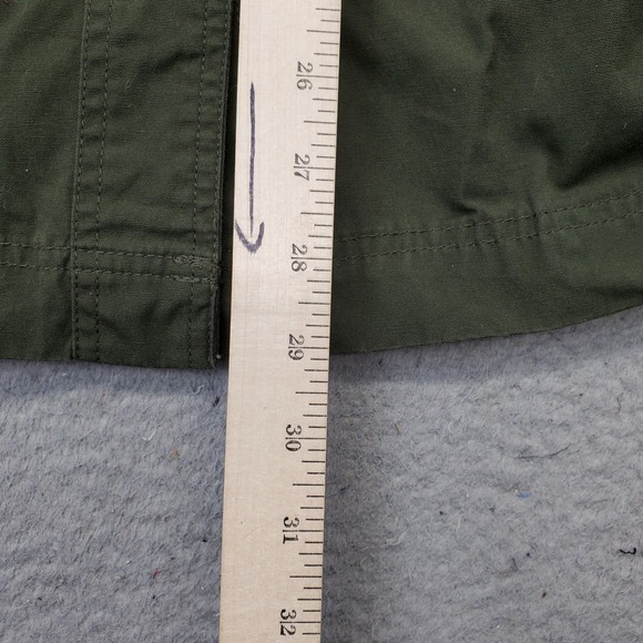 WHO WHAT WEAR Shacket Womens L Green Embroidered Flower Belt Waist Button Front - Picture 4 of 5